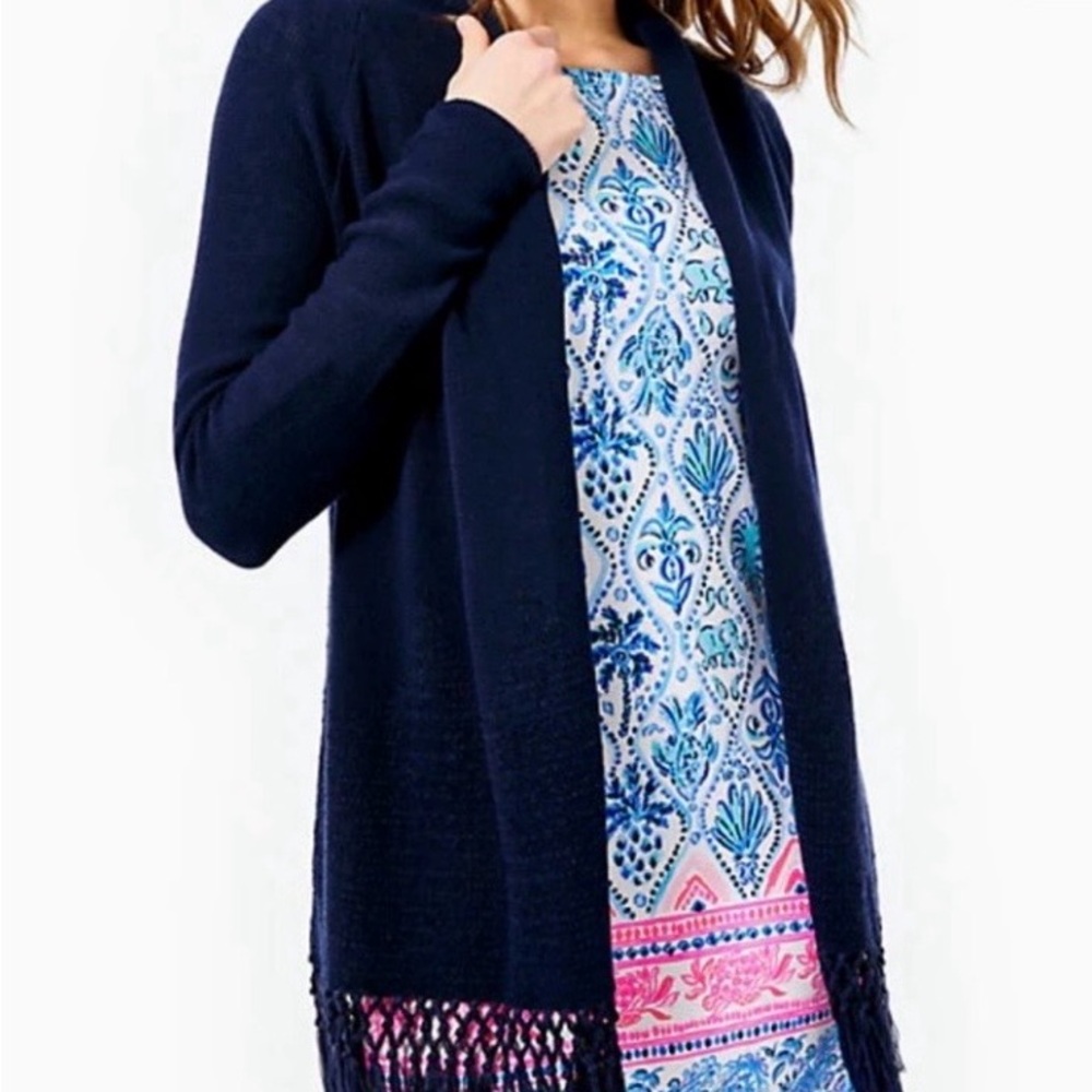 Lilly Pulitzer Tatum Cardigan Navy Sz Small